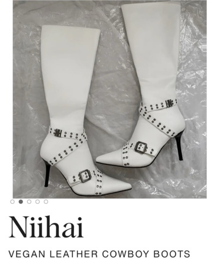 Niihai Vegan Leather White Boots - Image 3