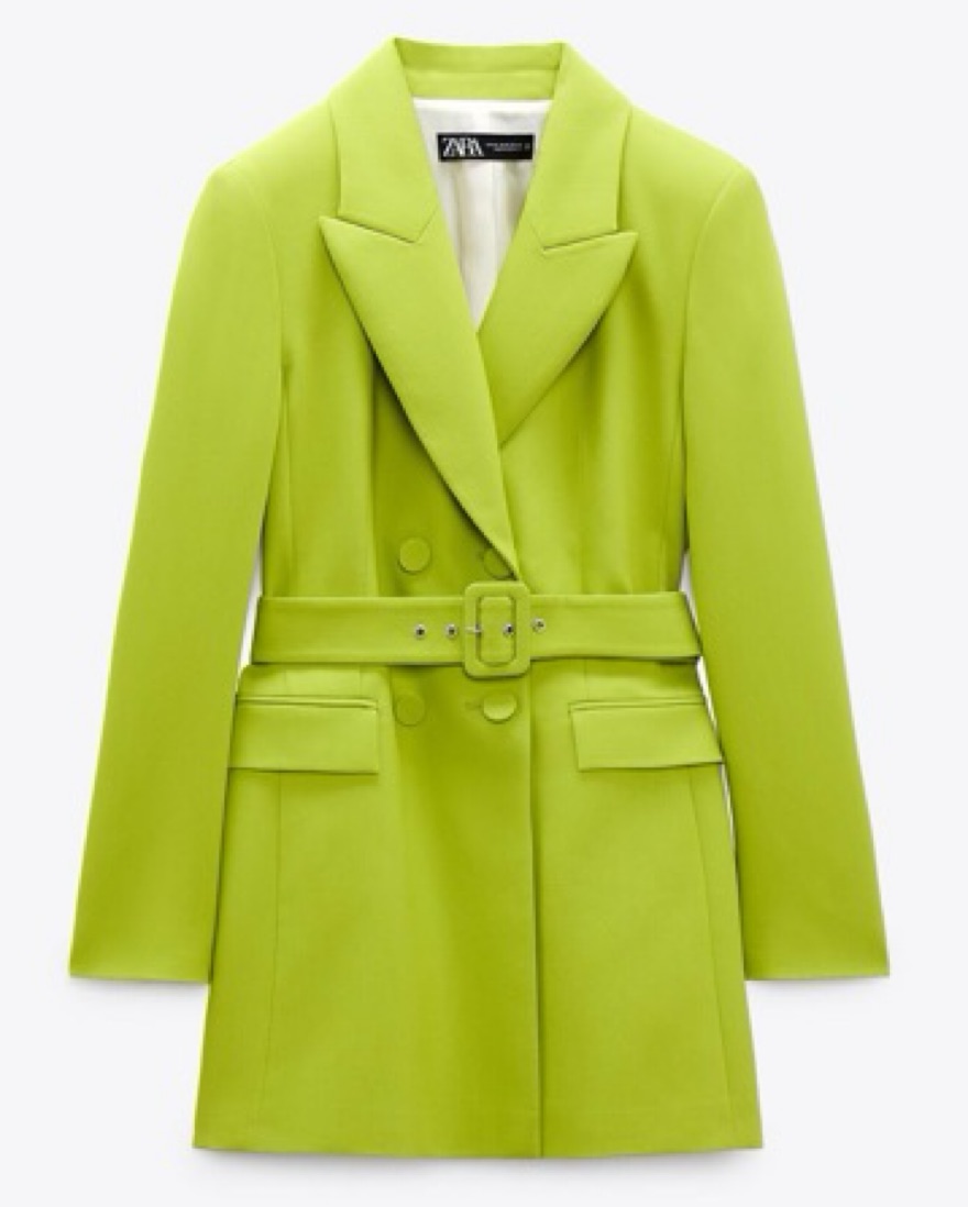 slim fit dress slacks Blazer UnconstructedNeon Green – Maceoo main image 0