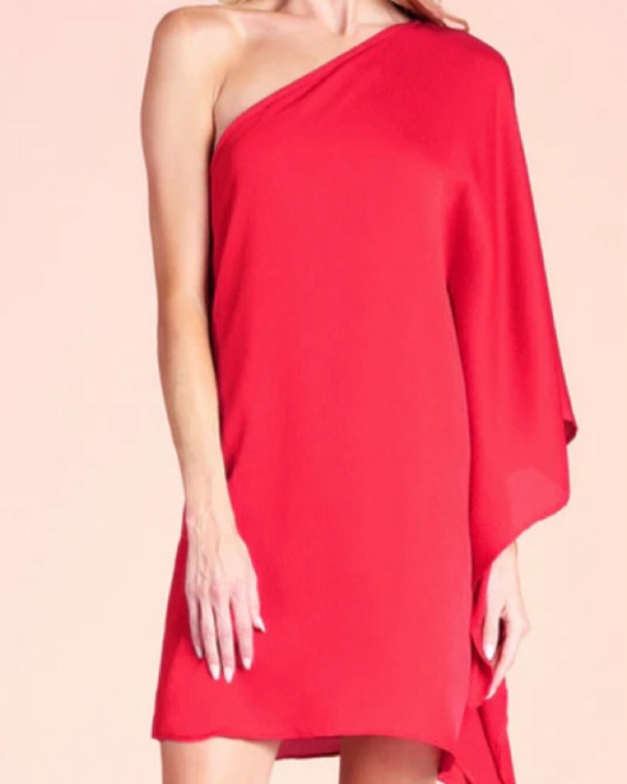 knee length dresses for ladies Icon One Shoulder Mini Dress main image 0