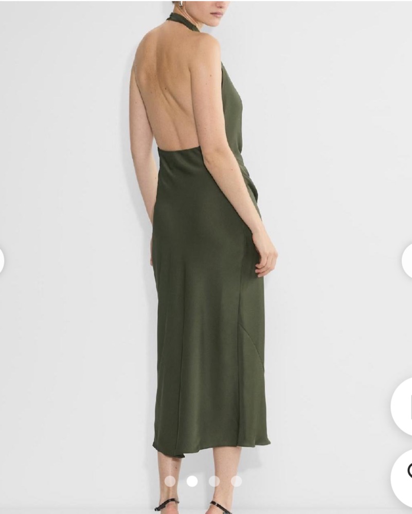 slim fit dress slacks Wynter Scarf Draped Mini Dress - Green main image 0