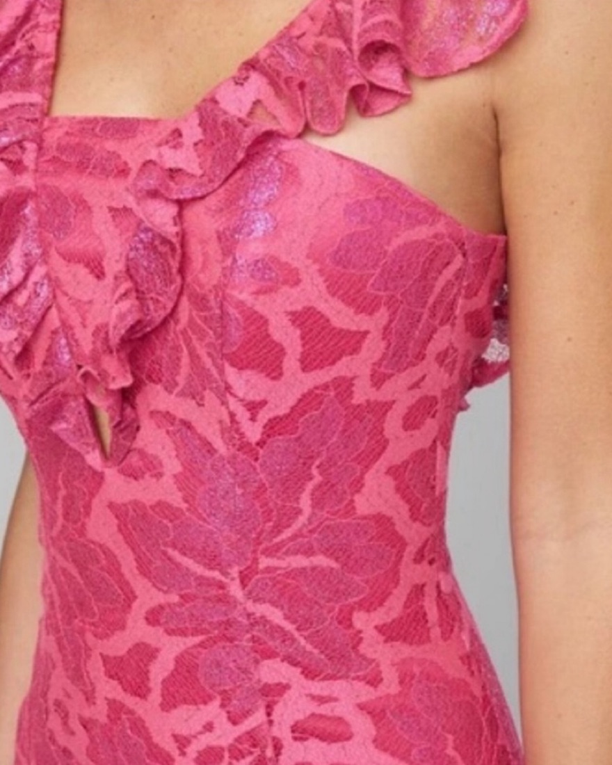 BEBE lace ruffle midi dress Size 12  - Image 3