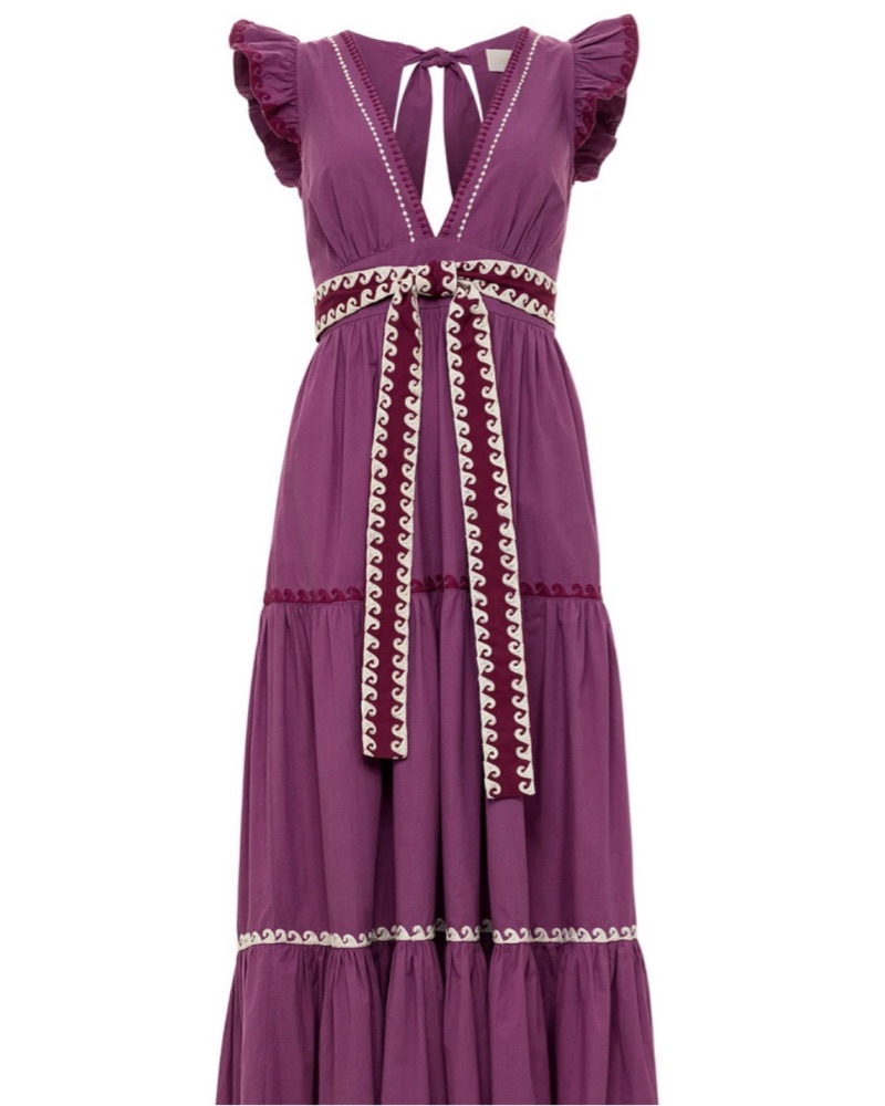 chinese dress ladies Baltic Born Womens Kearny Ruffle Maxi Dress | Blue Floral main image 1