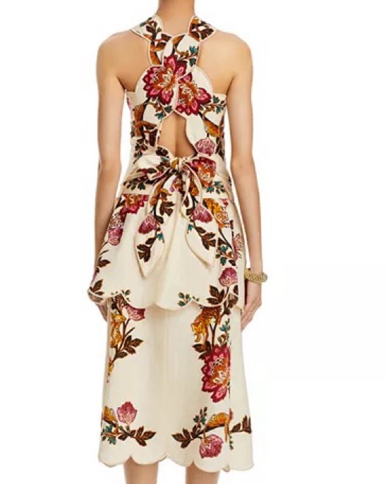 Farm Rio Leopard Flowers Sand Midi Dress by Farm Rio - Pickle