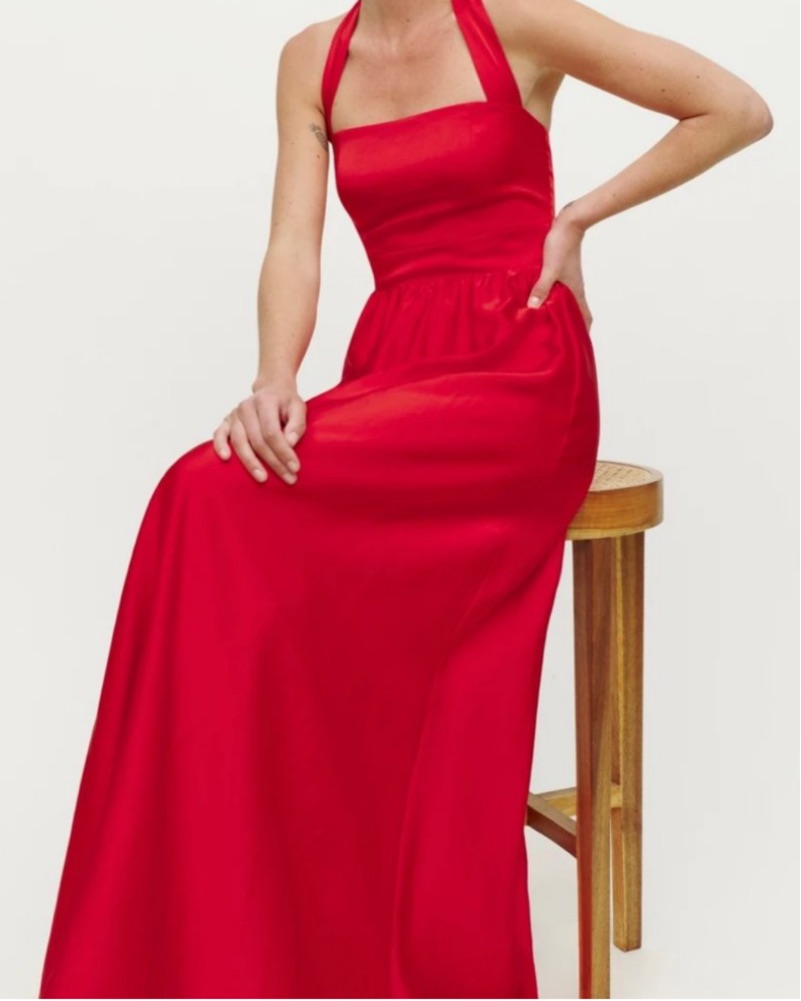 slim fit dress slacks Red Halter Top Prom Dress – Glass Slipper Boutique main image 0