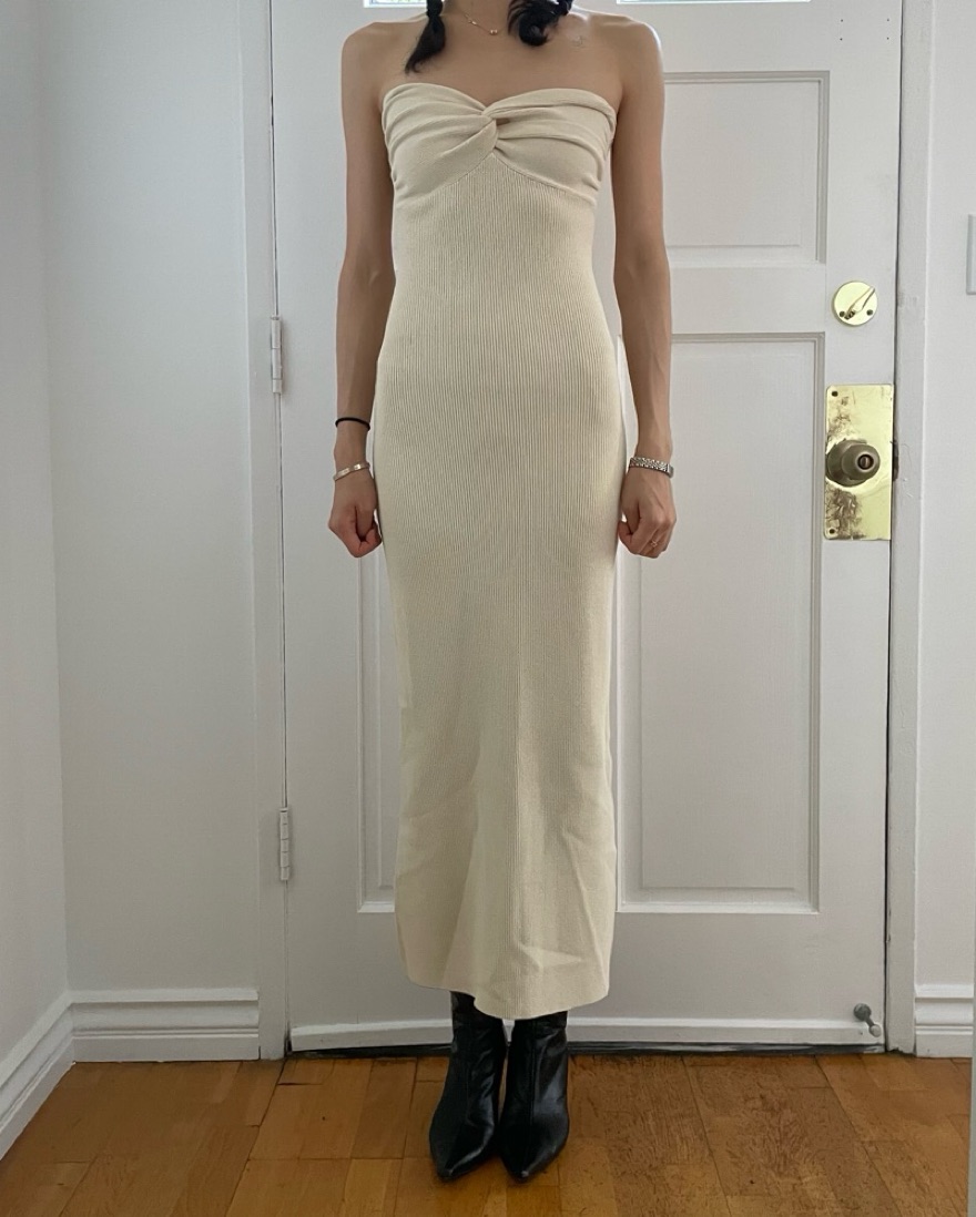 DISSH Anika Dress Midi Knit in Cream by Dissh - Pickle