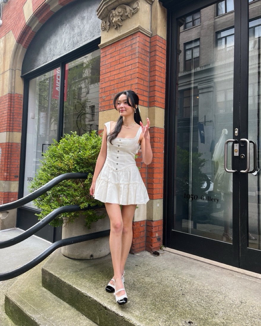 white christmas dresses Rosalia Denim Mini Dress