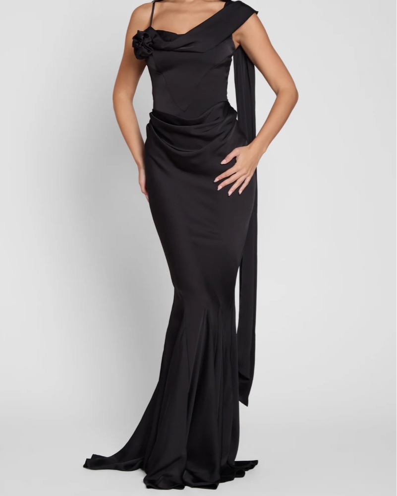 leau black dress Harlowe Contrast Corset Maxi Dress main image 0