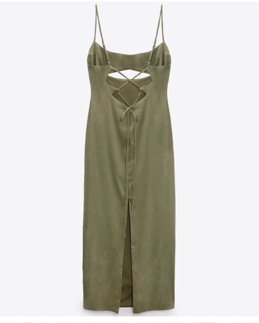 green emerald velvet dress Army Green dress woman linen dress custom made midi dress 0797# – Xiaolizi