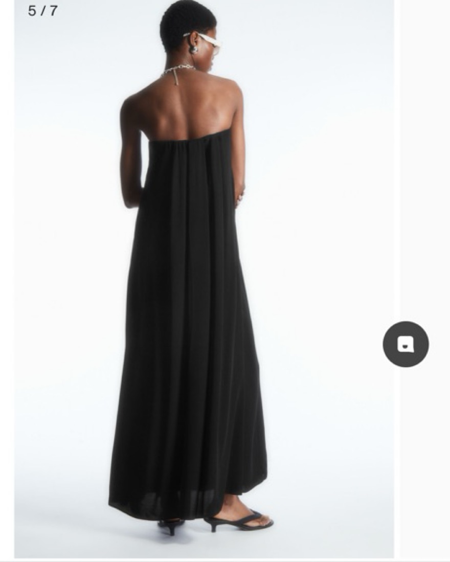 COS Black Strapless Gown - Image 2