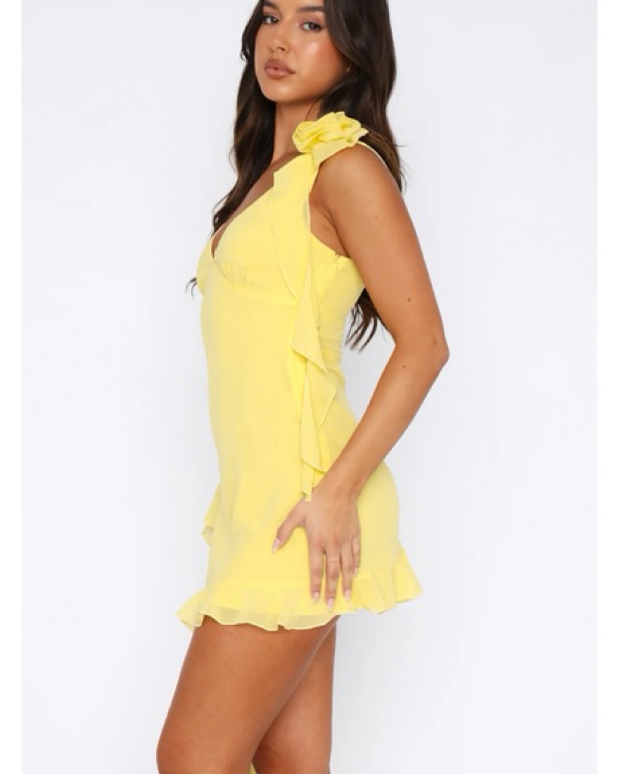 gold dress white fox Keeping Me Awake Knit Mini Dress Gold main image 1