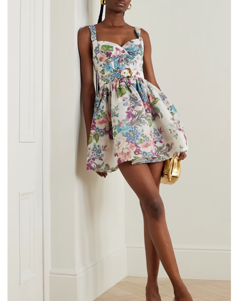 knee length dresses for ladies Matchmaker Flutter Mini Dress Yellow Hibiscus