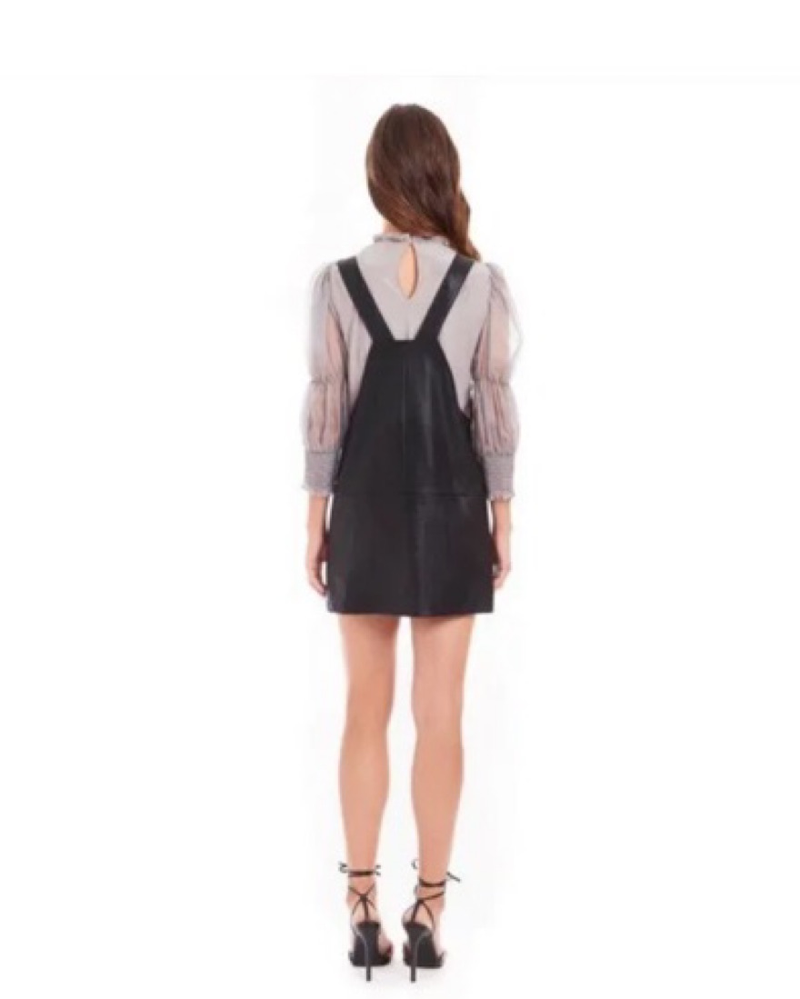 knee length dresses for ladies Midnight Dreams Faux Leather Overalls
