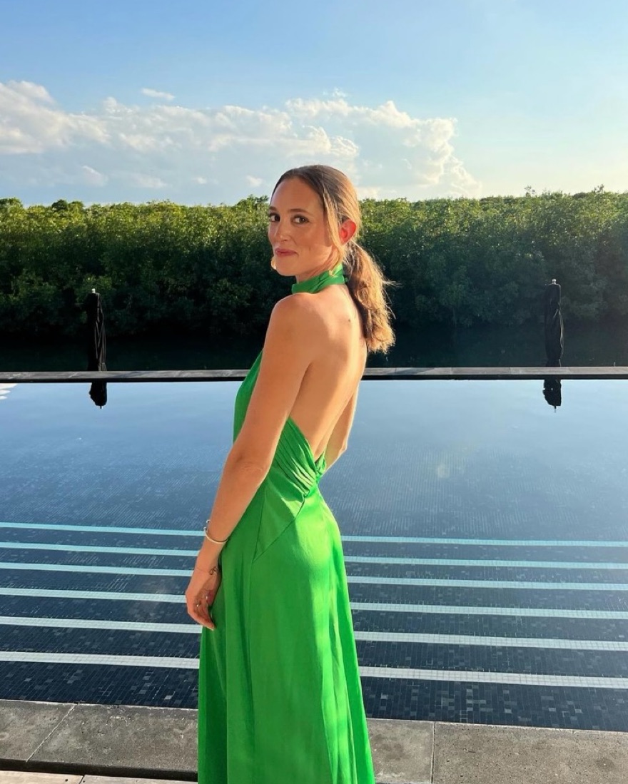 green emerald velvet dress ZARA / bright green slinky lingerie dress / s – archival