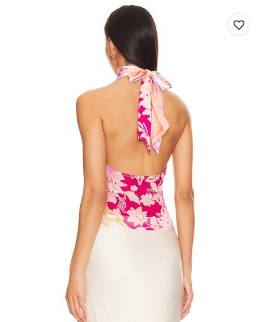 Vibrant MAJORELLE Floral Halter Top - Image 2