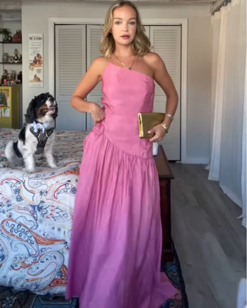 Vintage Pink Drop Waist Flower Dress by Vintage - Pickle
