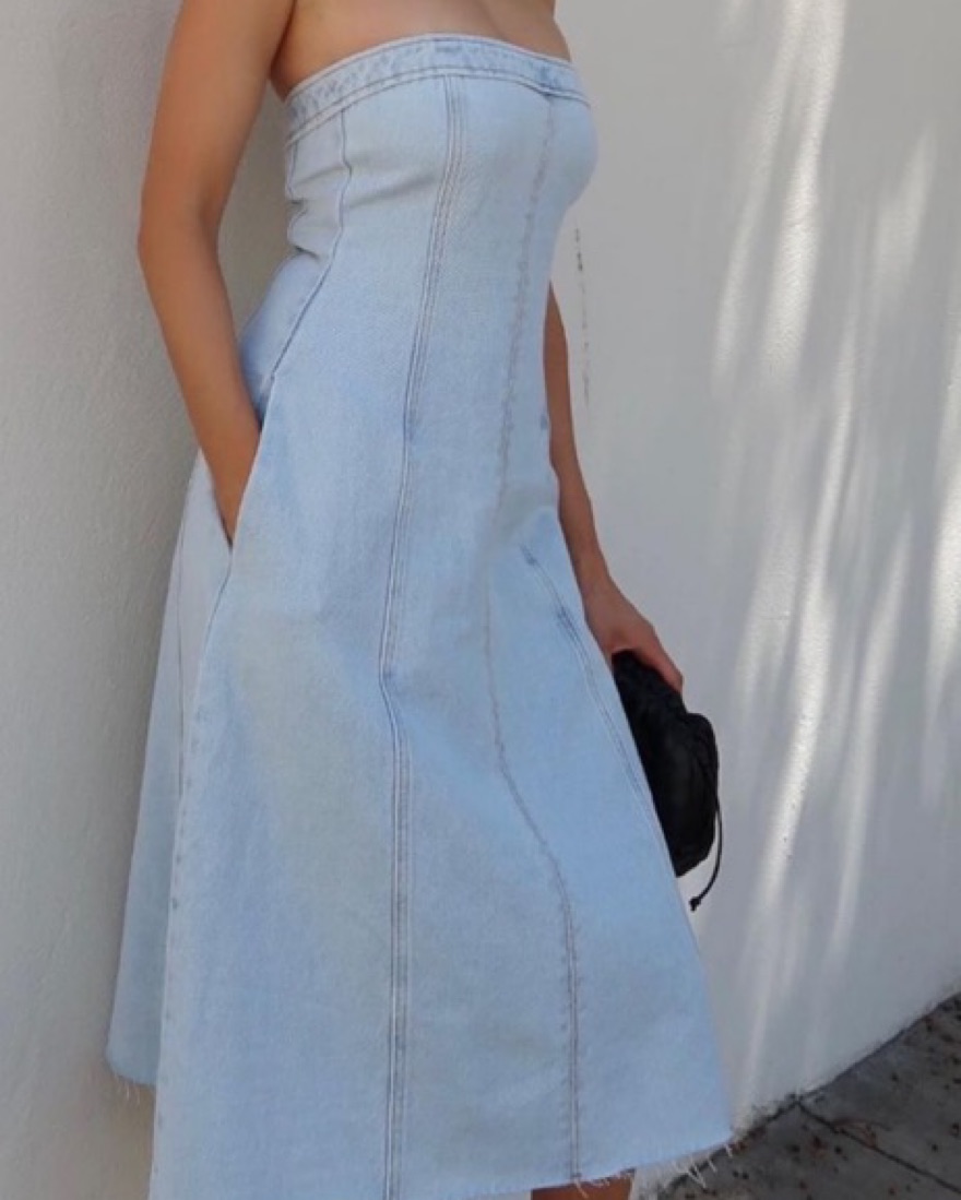 Strapless Denim Dress by WeWoreWhat - Pickle