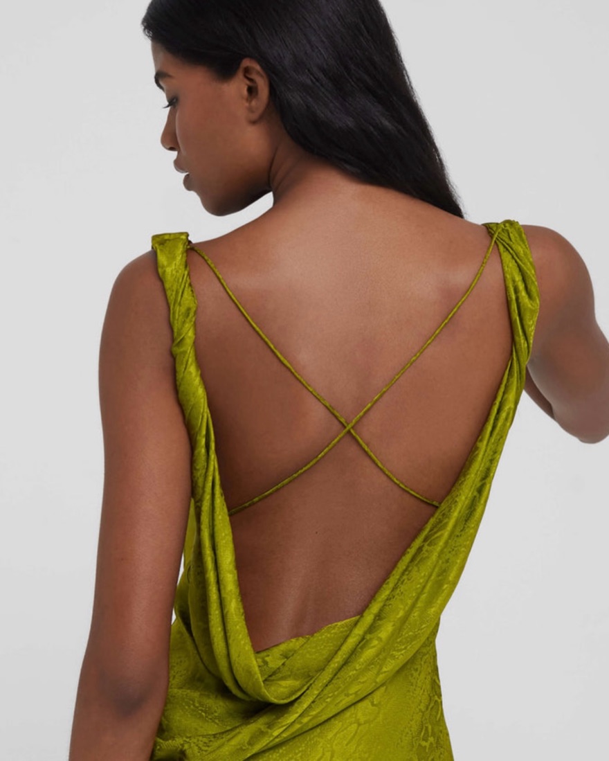 Navarra Dress Lime Rat And Boa - Image 2