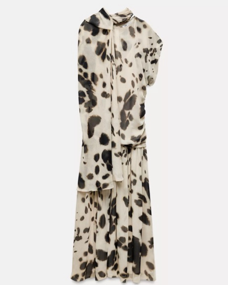 Zara Animal Print Drop Waist Dress by Zara - Pickle