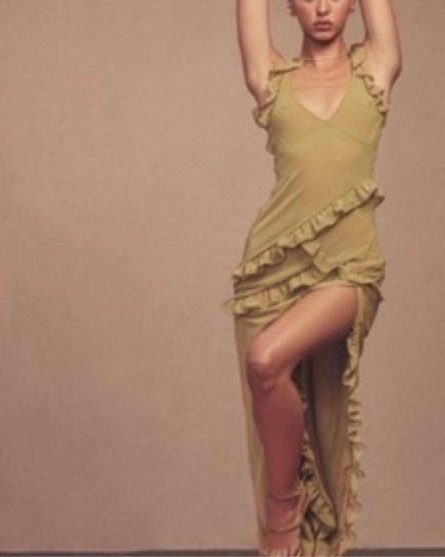 House of CB Pixie Olive Ruffle Dress - Image 5