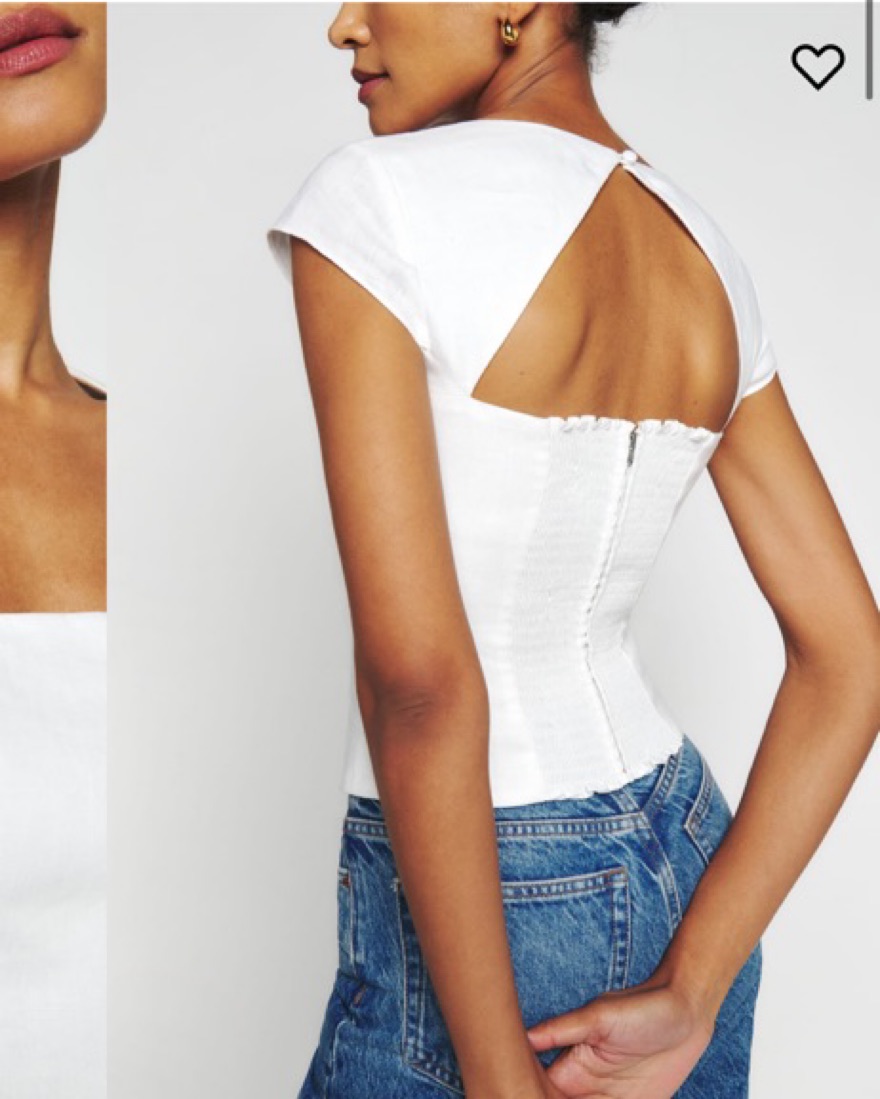 Reformation Cora Linen Top - Size 6 - Image 2