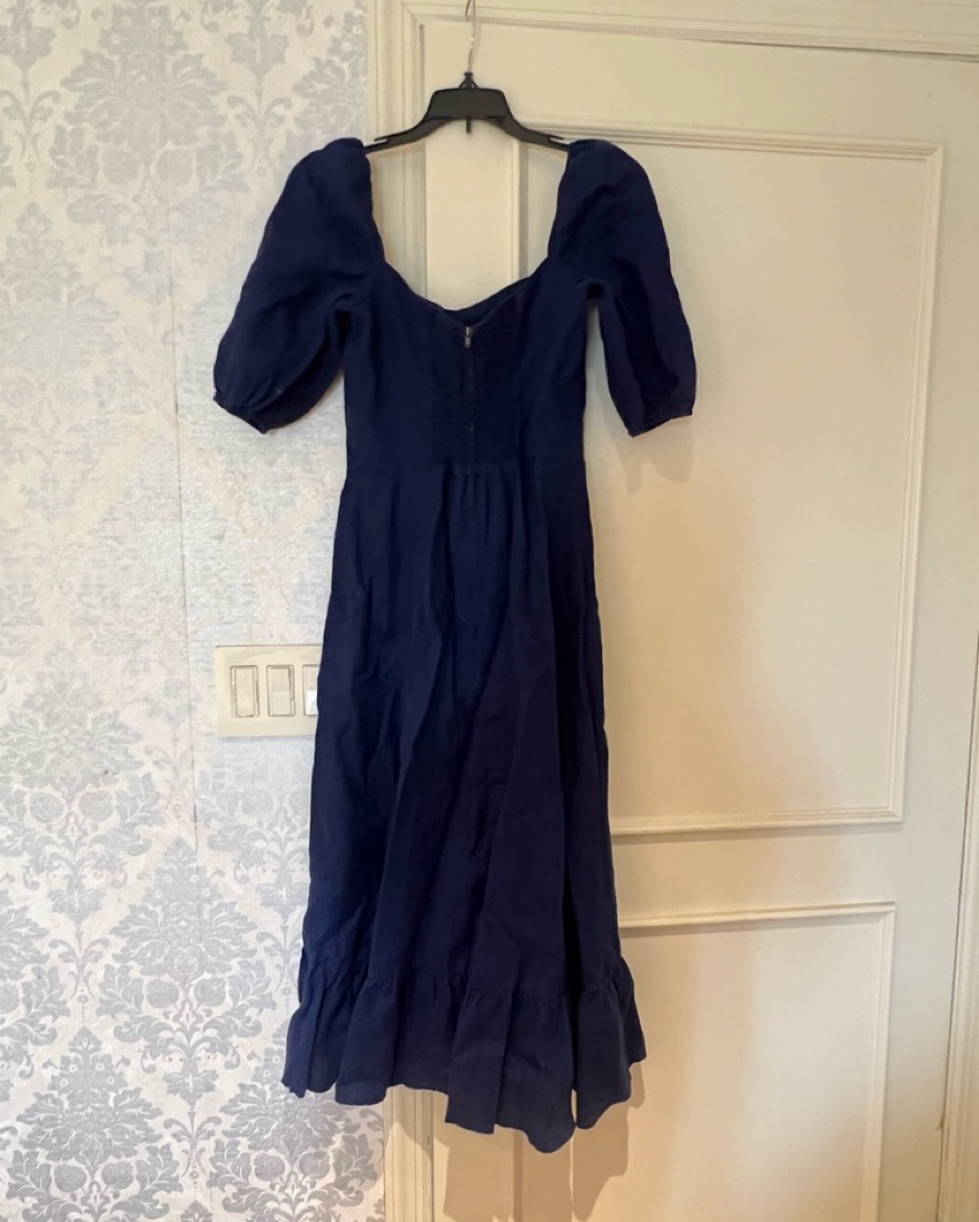 Blue Reformation Puff-Sleeve Midi Dress by Reformation - Pickle