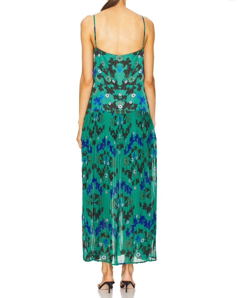 green emerald velvet dress Olive Green Multi Floral Print Cotton Dress - Maxi Dresses