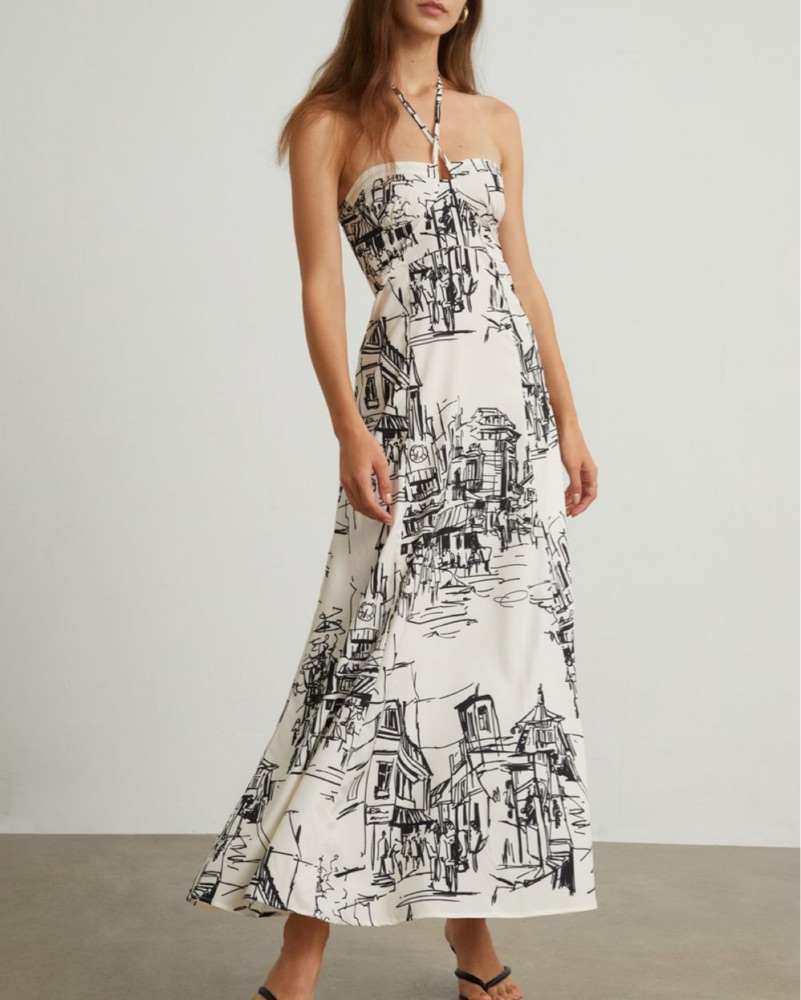 chinese dress ladies Floral Print Maxi Dress main image 0