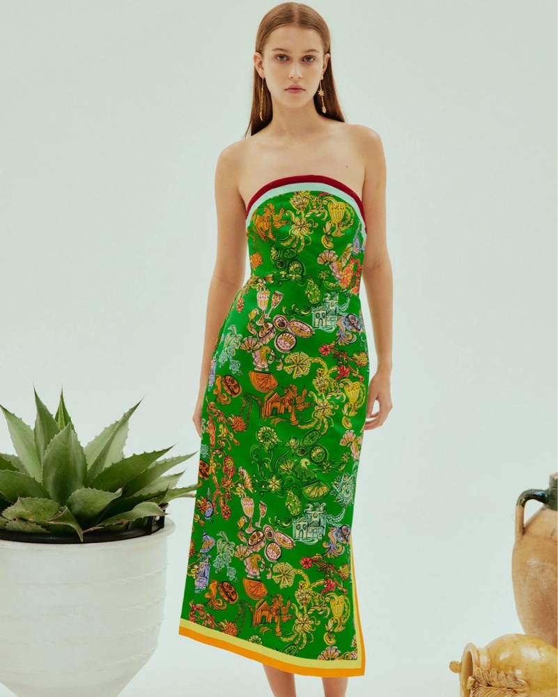 knee length dresses for ladies Alemais Casa Midi Dress Cream main image 0