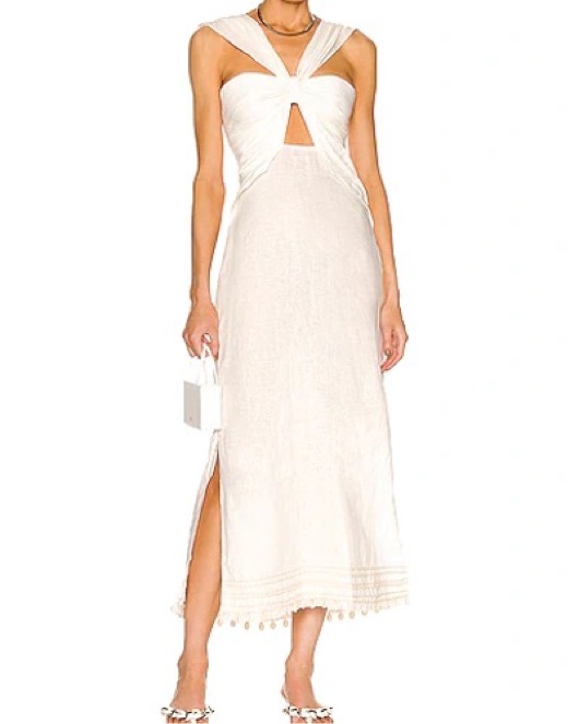 Johanna Ortiz Nomad Linen Maxi Dress by Johanna Ortiz - Pickle
