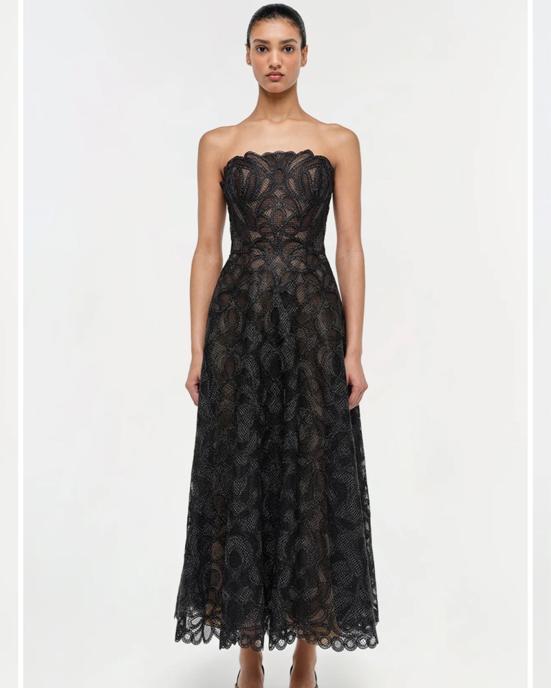 SIMKHAI Elvina Gilded Lace Dress by Jonathan Simkhai - Pickle