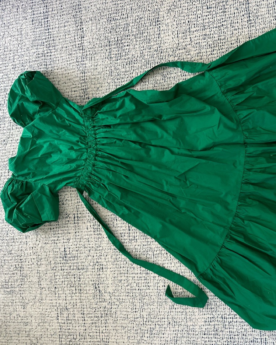 green emerald velvet dress Xirena Emeline Dress in Sage Leaf main image 1