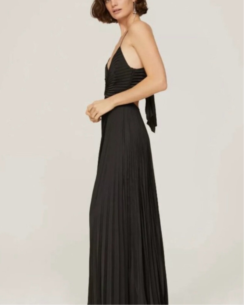 ALC Aries Pleated Cut Out Maxi Dress by ALC - Pickle