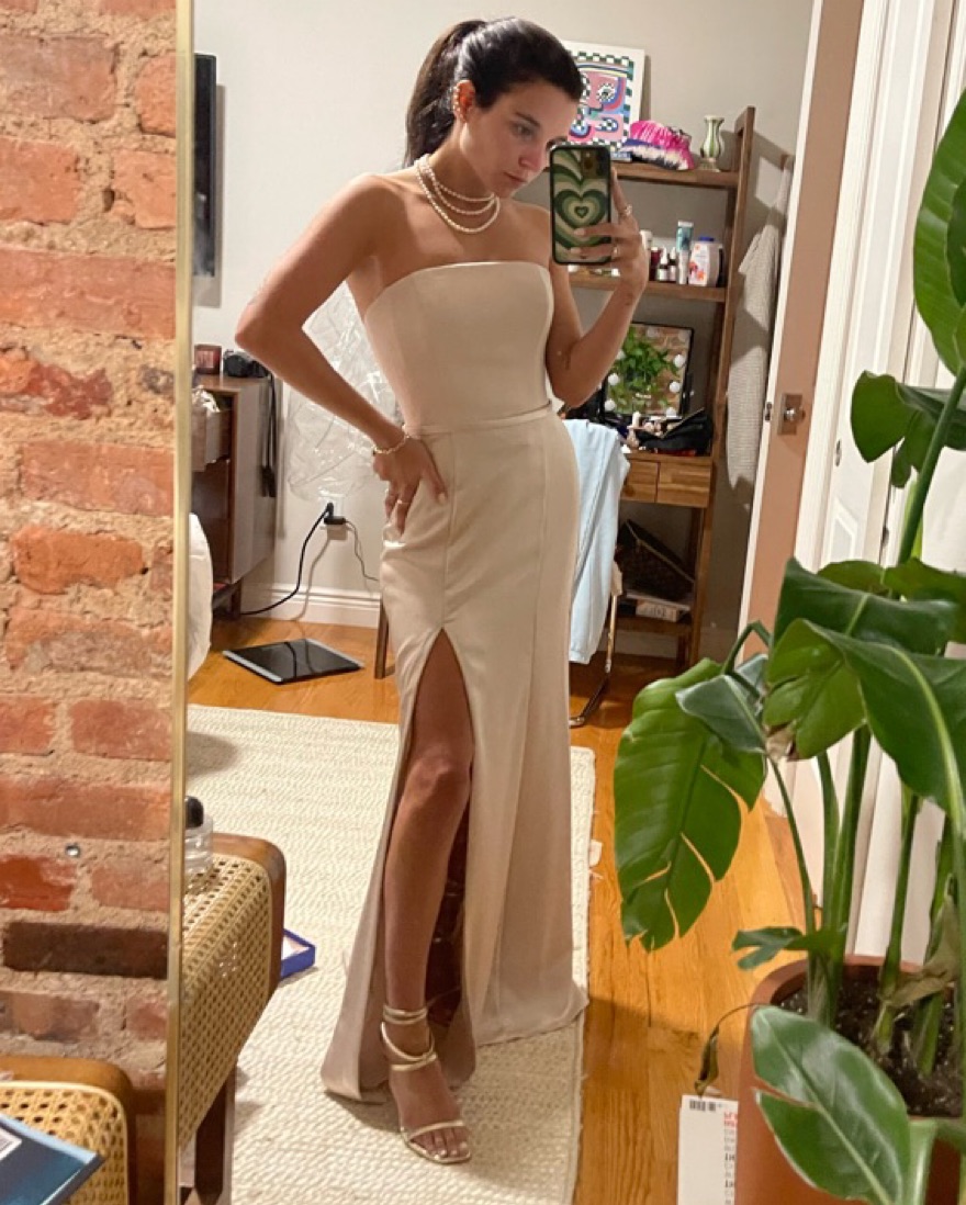 Champagne Bridesmaid Gown by Amsale - Pickle