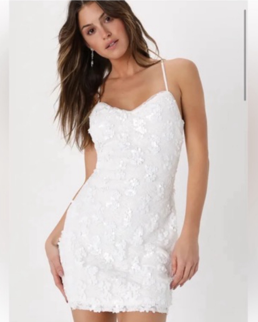 Lulus White Sequin Mini Dress by Lulus - Pickle
