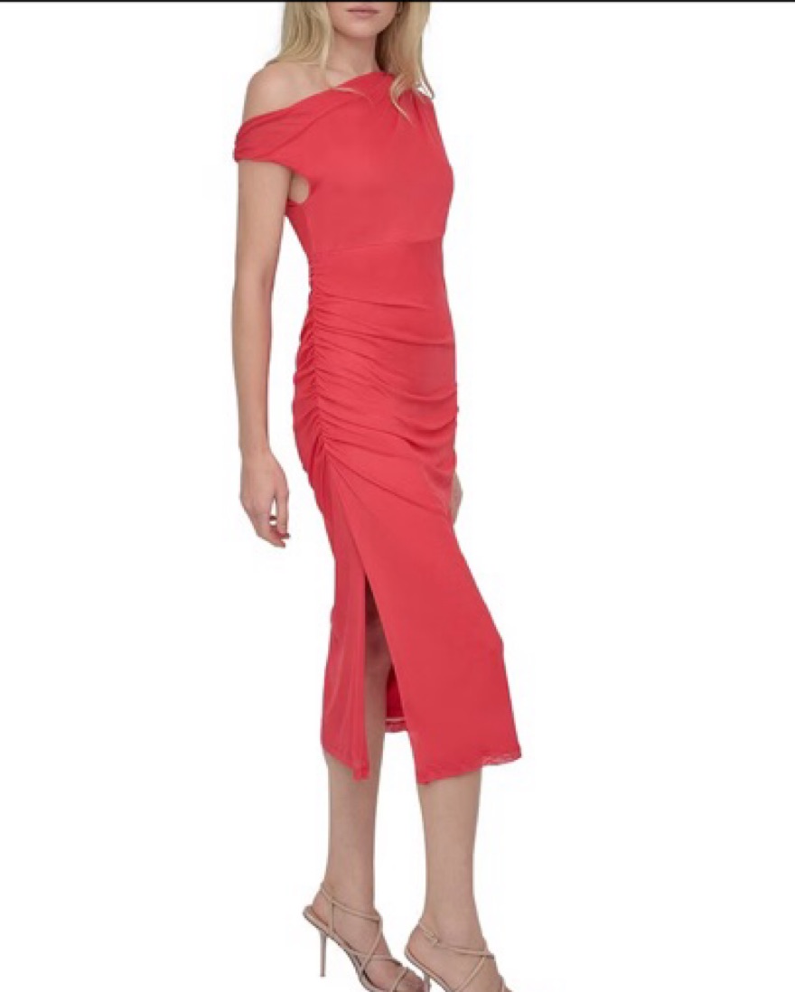 Red Wedding Guest Dress by Donna Karan - Pickle