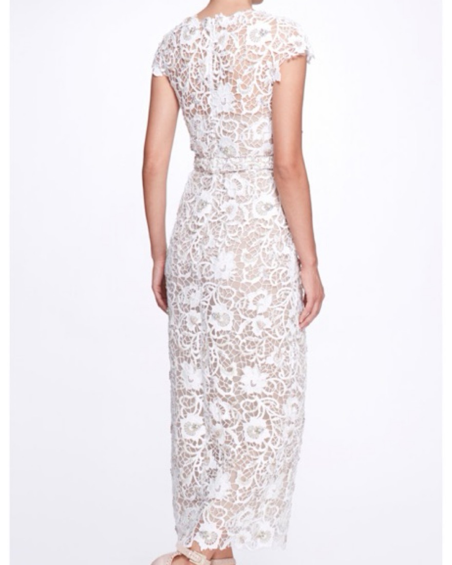MARCHESA FLORAL LACE EMBROIDERED COLUMN  - Image 2