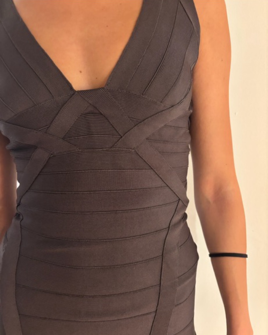 herve leger brown dress The Aurora Gown