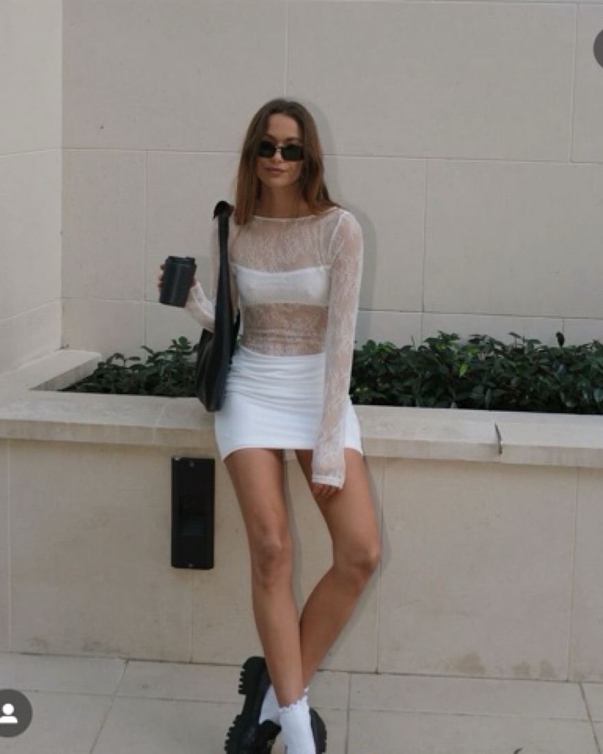 knee length dresses for ladies BENNI YANA LACE MINI DRESS BLACK main image 1