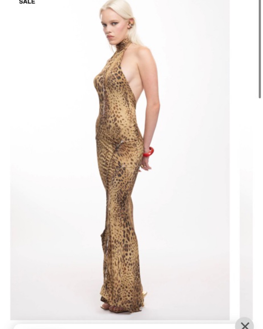 Cheetah Print Maxi Dress by The Kript - Pickle
