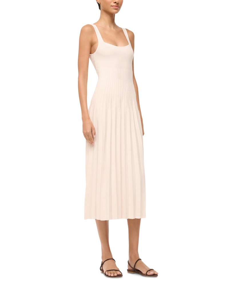 knee length dresses for ladies Staud Ellison Dress Black