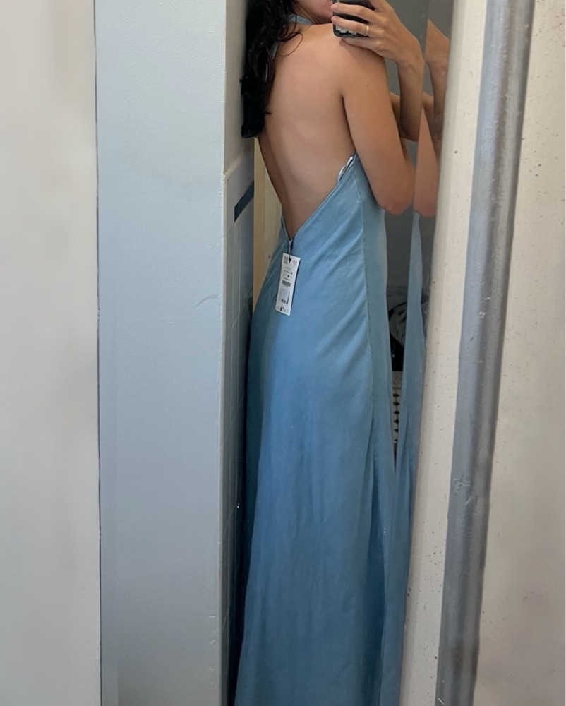 Zara Halter Maxi Dresss by Zara - Pickle