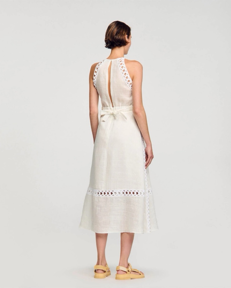 Sandro White Linen Heart Dress by Sandro - Pickle