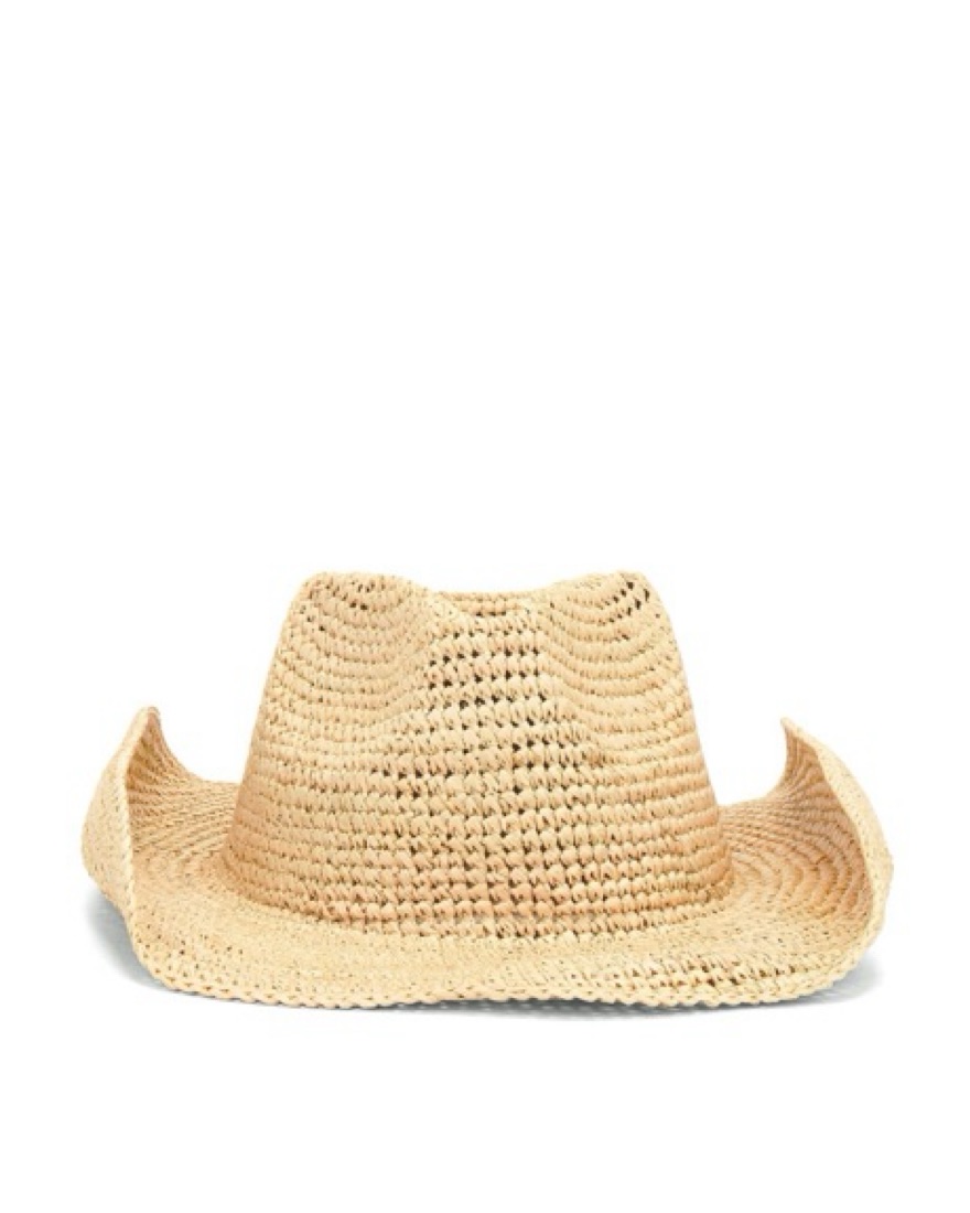 NWT Nikki Beach Cowboy Western Raffia Hat in Natural Gold OS NIKKI BEACH WOMEN main image 4