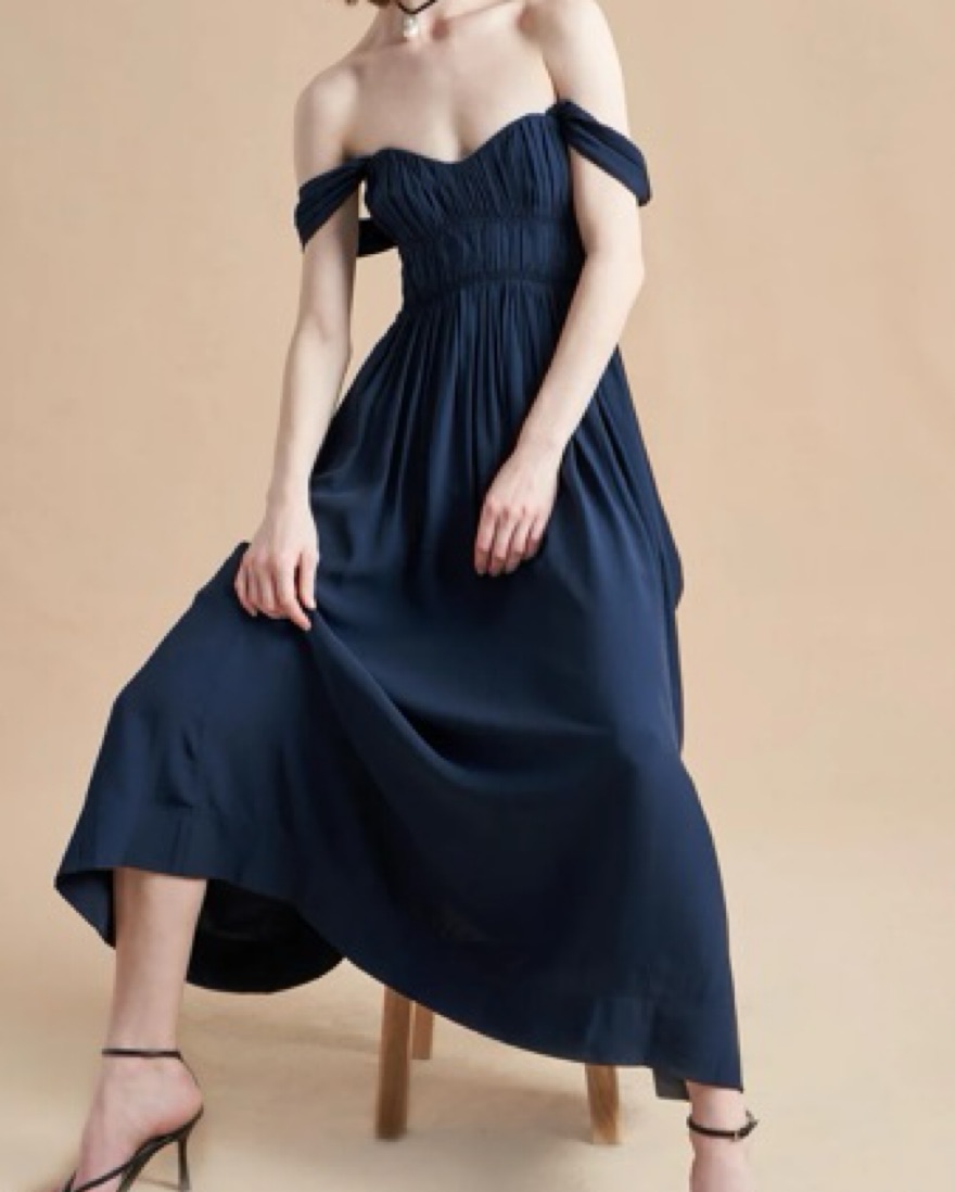 La Ligne Fabiana Midi Dress In Navy by La Ligne - Pickle