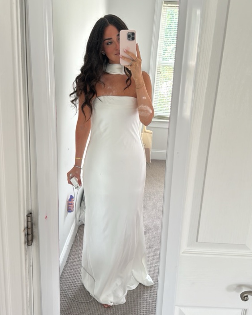 Misha Lilia Satin Maxi Dress by Misha - Pickle