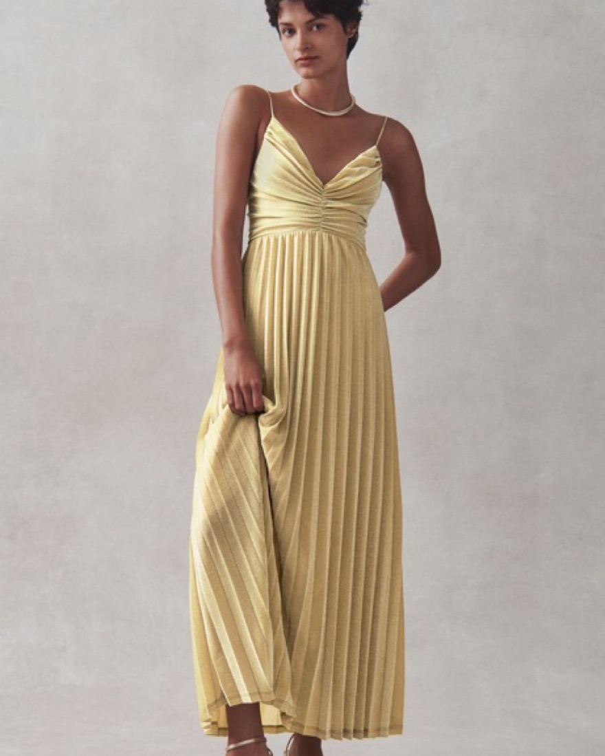 Delfi Collective Helena Pleated Dress by Delfi Collective - Pickle