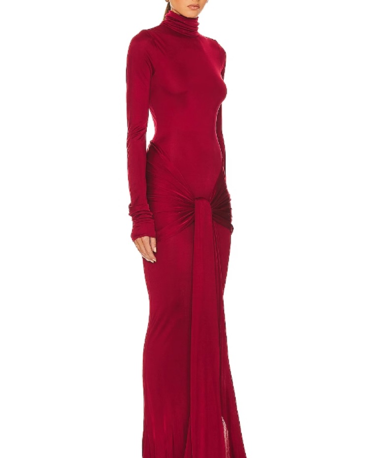Slinky Jersey Sarong Maxi Dress - Image 3