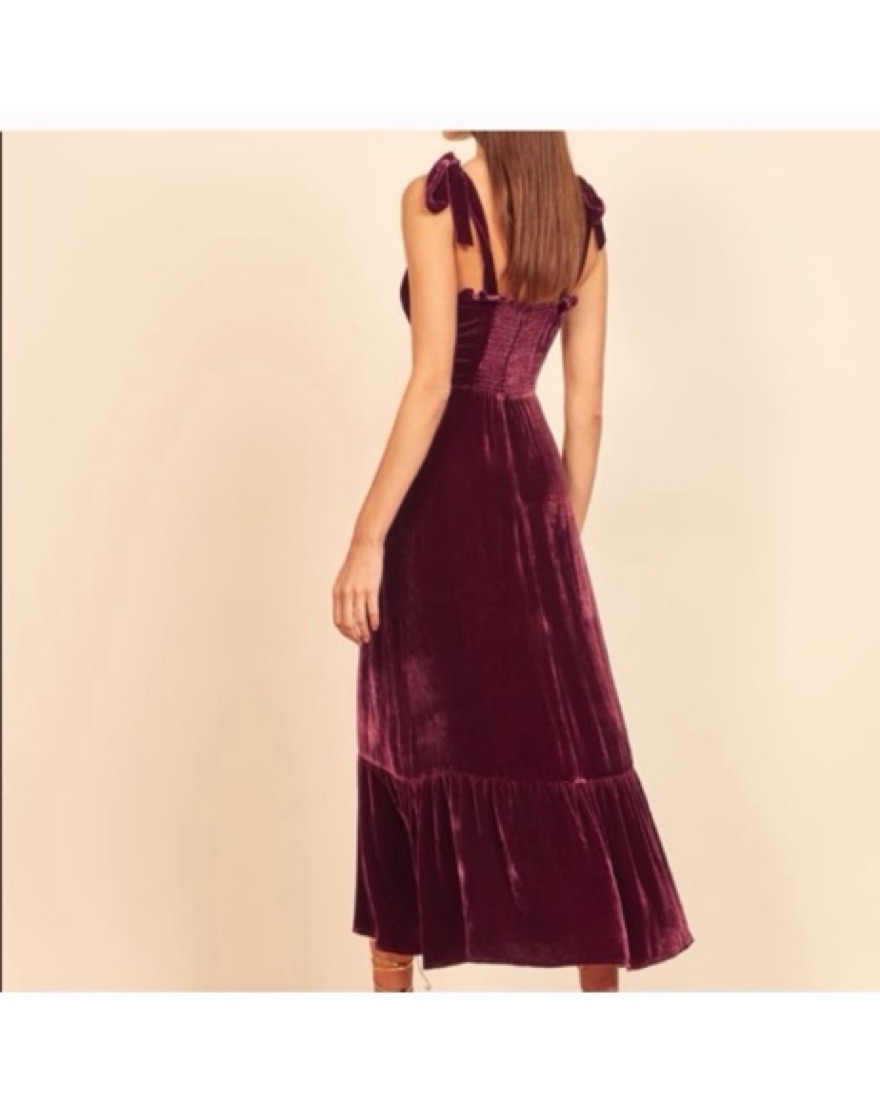 knee length dresses for ladies Velvet Midi Dress, BLACK-VIVA Las Vegas / 8