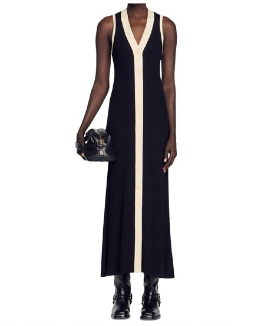 self portrait ribbed knit midi dress Burgundy Ribbed Knit Midi Dress  self-portrait-US
