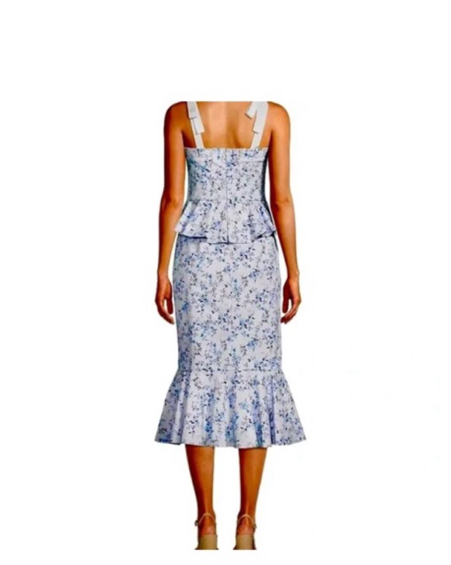 Floral Print Peplum Midi Dress - Image 2